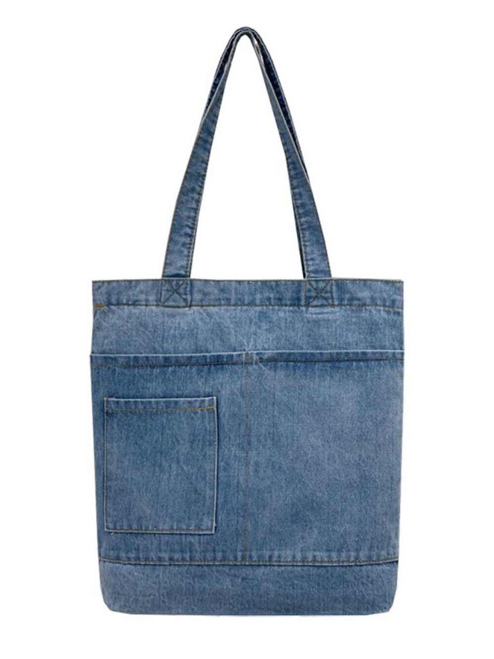 Denim Shoulder Tote Bag – Lightweight Urban Casual Handbag A4 Size